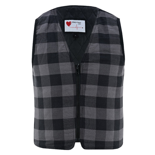 LVAD Flannel Vest Grey LVAD Gear