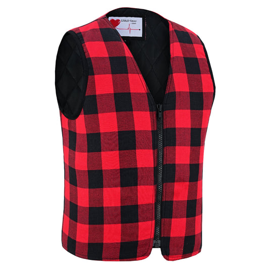 LVAD Flannel Vest Red LVAD Gear