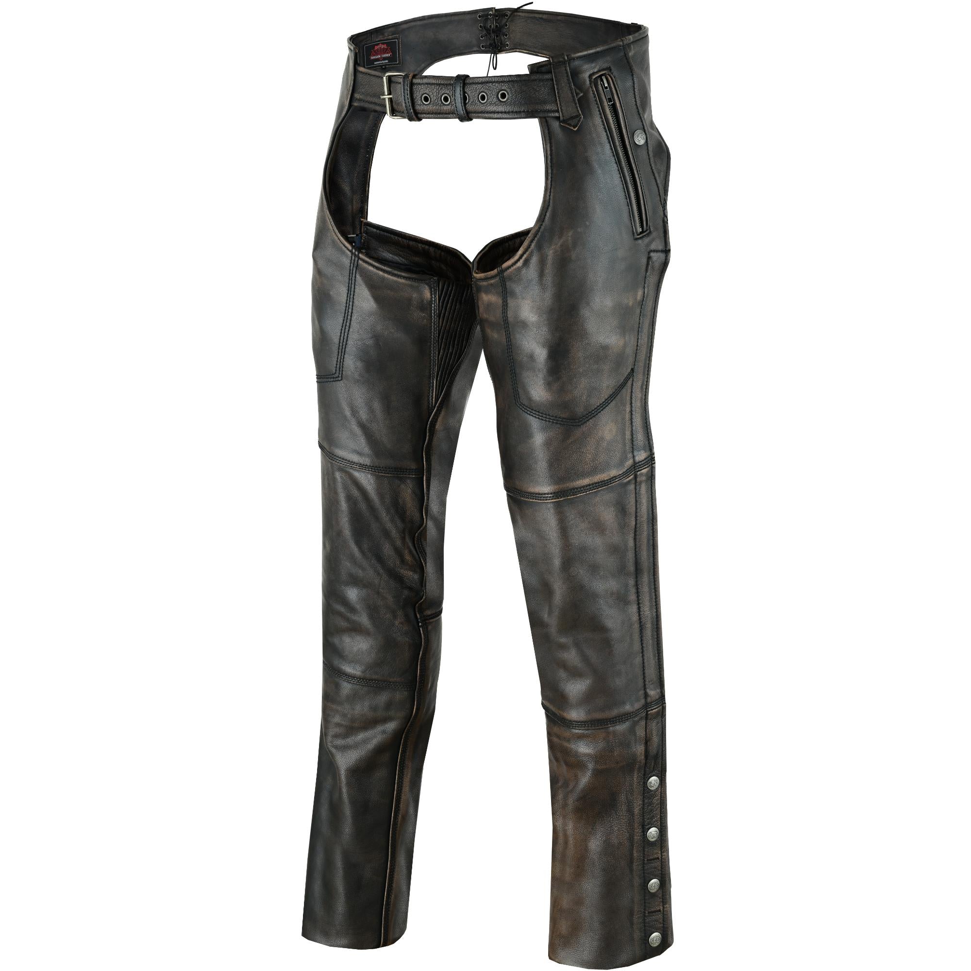 DS438 The Iron Maverick Unisex Motorcycle Leather Chaps – Daniel Smart ...