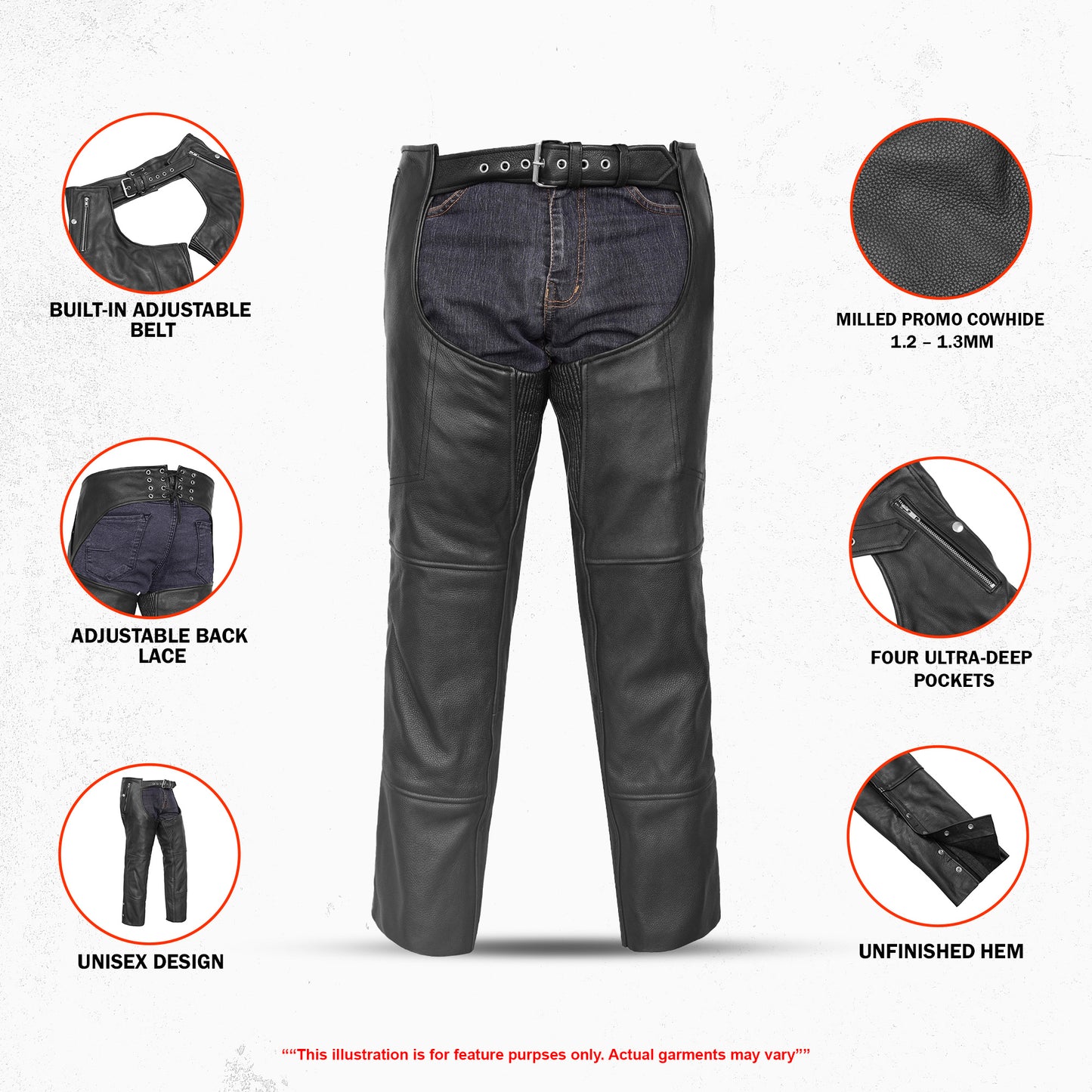 DS405  Unisex Double Deep Pocket Thermal Lined Chaps