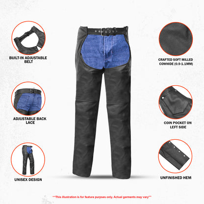 DS400 Unisex Basic Coin Pocket Leather Chaps