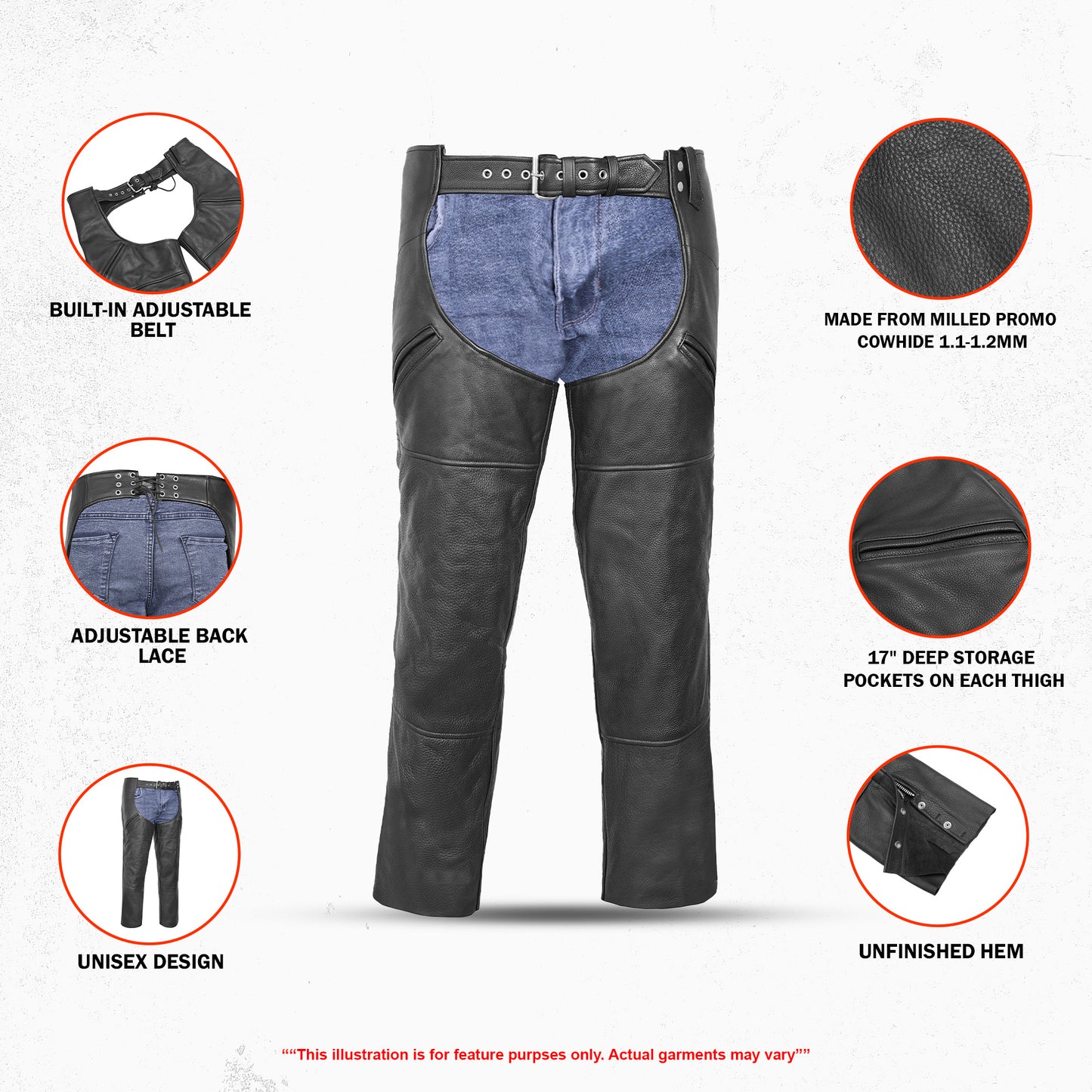 DS404 Unisex Economy Double Deep Pocket Chaps