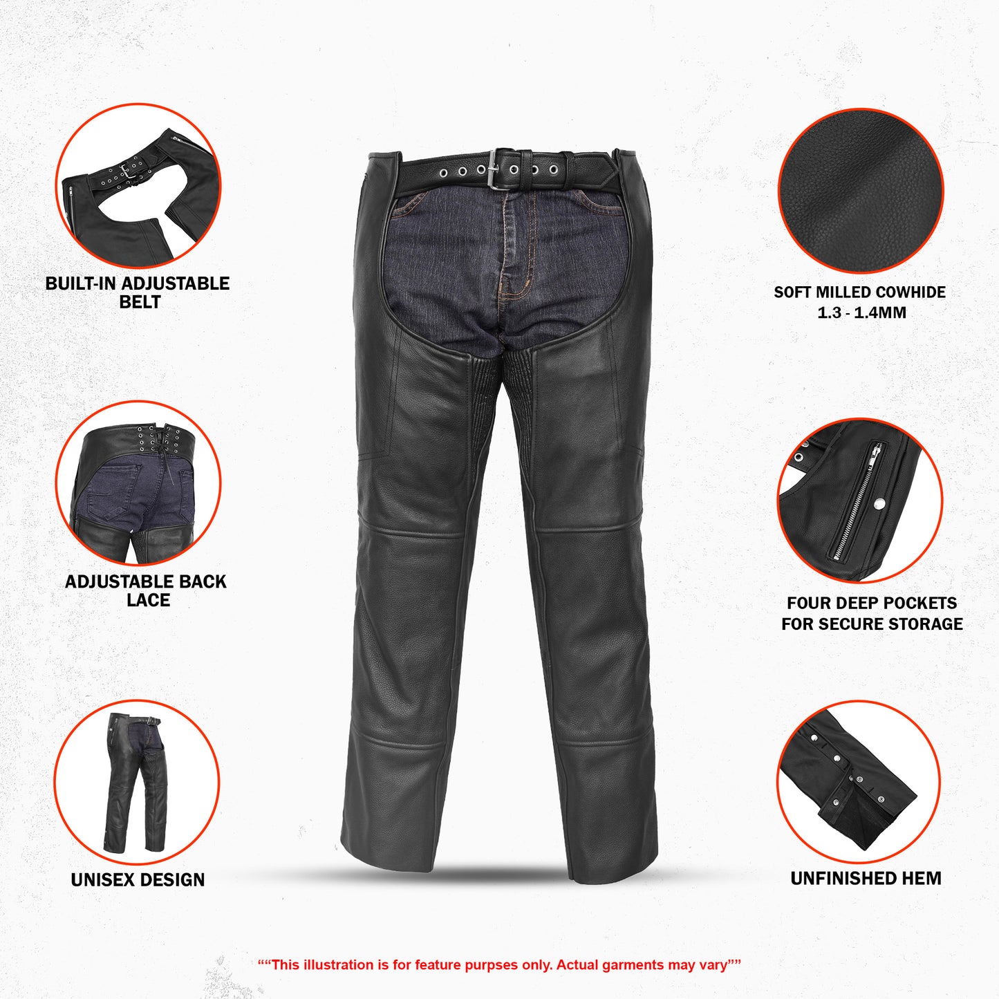 DS476 Unisex Double Deep Pocket Thermal Lined Chaps