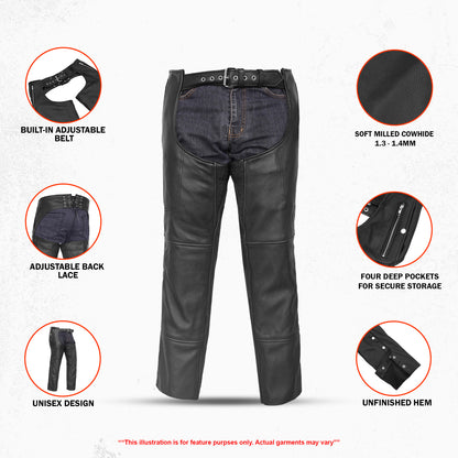 DS476 Unisex Double Deep Pocket Thermal Lined Chaps