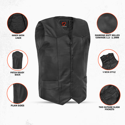 Outlaw Men's Motorcycle Leather Vest