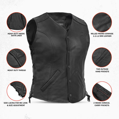 Lacera™ Women's Leather Motorcycle Vest