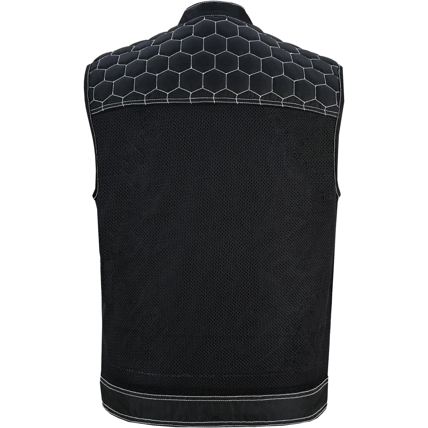 Dark Striker Men’s Black Mesh Textile Vest with White Paisley Liner