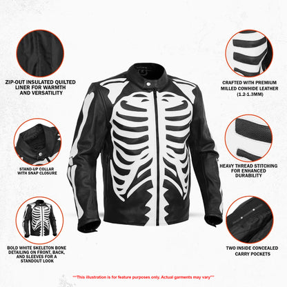 DeadBone™ Men’s Leather Motorcycle Jacket