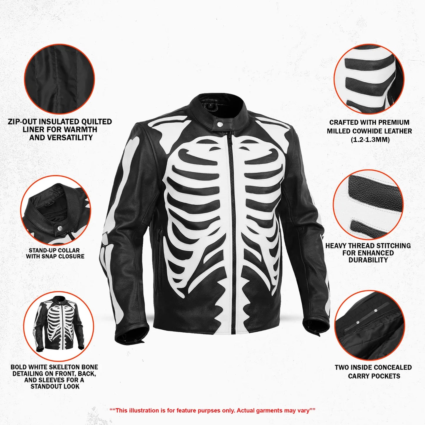 DeadBone™ Men’s Leather Motorcycle Jacket