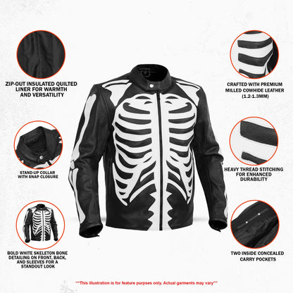 DeadBone™ Men’s Leather Motorcycle Jacket