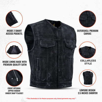 Desert Drifter™ Summer Spark Lowcut - Men's Canvas Motorcycle Vest