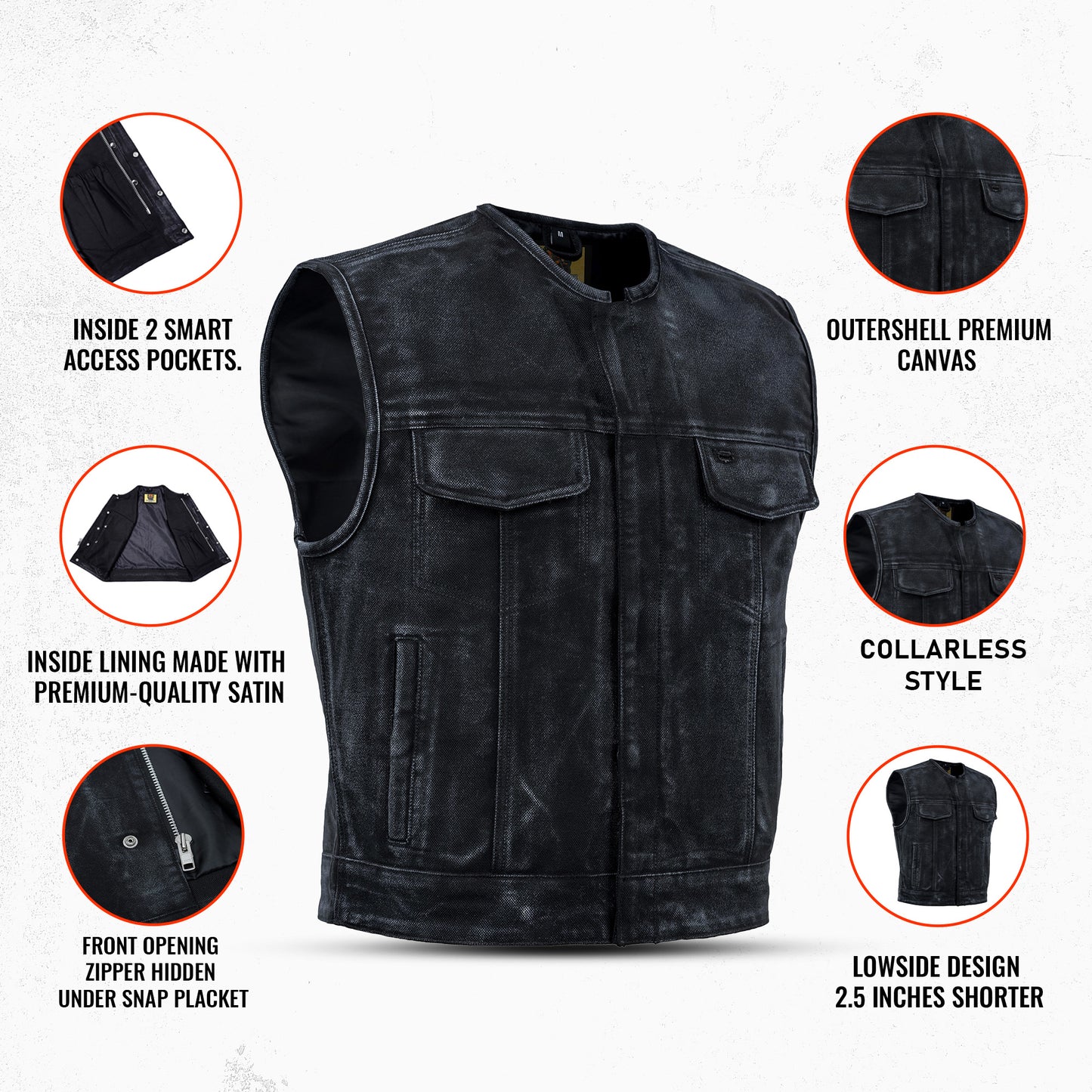 Desert Drifter™ Summer Spark Lowcut - Men's Canvas Motorcycle Vest