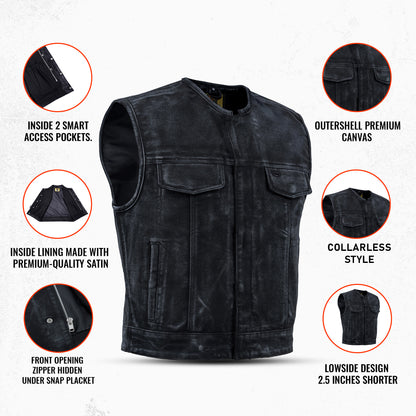 Desert Drifter™ Summer Spark Lowcut - Men's Canvas Motorcycle Vest