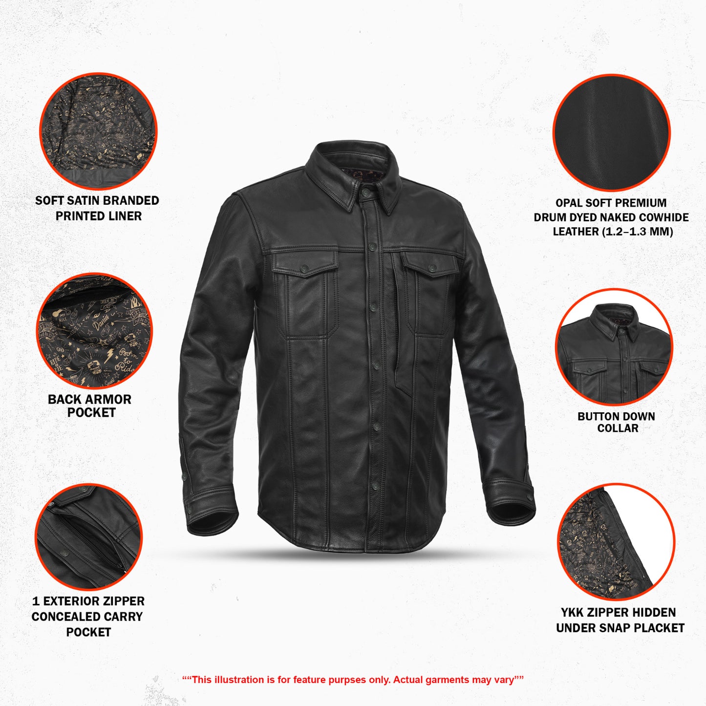 Dominion - Men’s Long Sleeve Leather Shirt