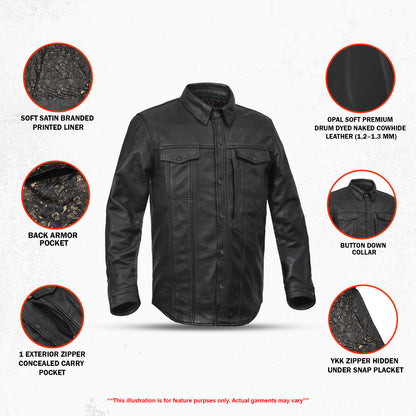 Dominion - Men’s Long Sleeve Leather Shirt