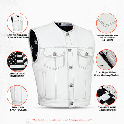 Eagle Shell - Lowcut Men's Motorcycle Leather Vest