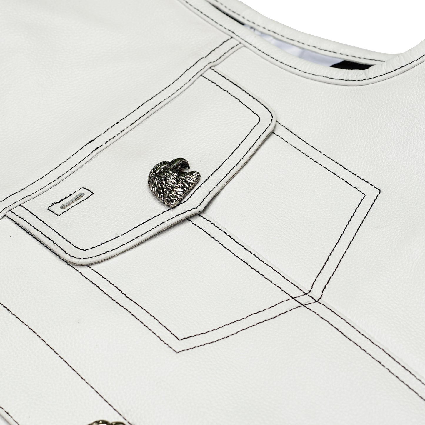 Eagle Shell - Men's Low Cut Motorcycle Leather Vest