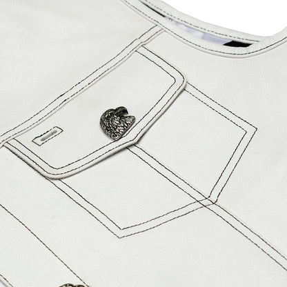 Eagle Shell - Men's Low Cut Motorcycle Leather Vest