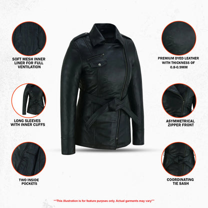 Dark Ivy Women's Leather Motorcycle Jacket