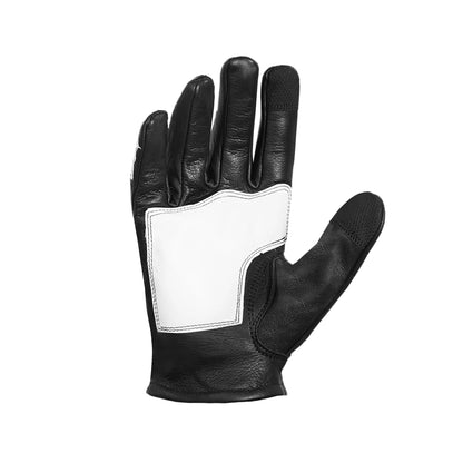 Glow Bones Black and White Leather Skeleton Glove