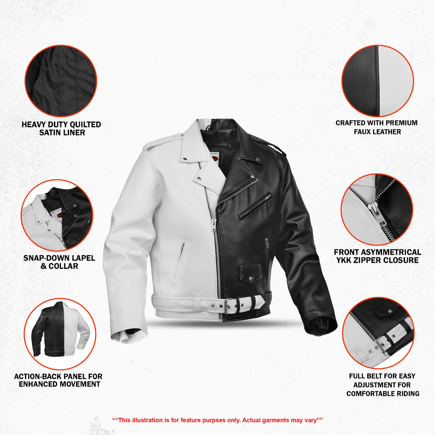 Gravepath – Men’s Faux Leather Motorcycle Jacket