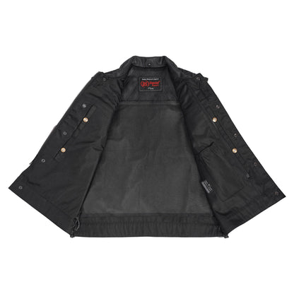 Gray Gunner – Men’s Leather and Denim Vest