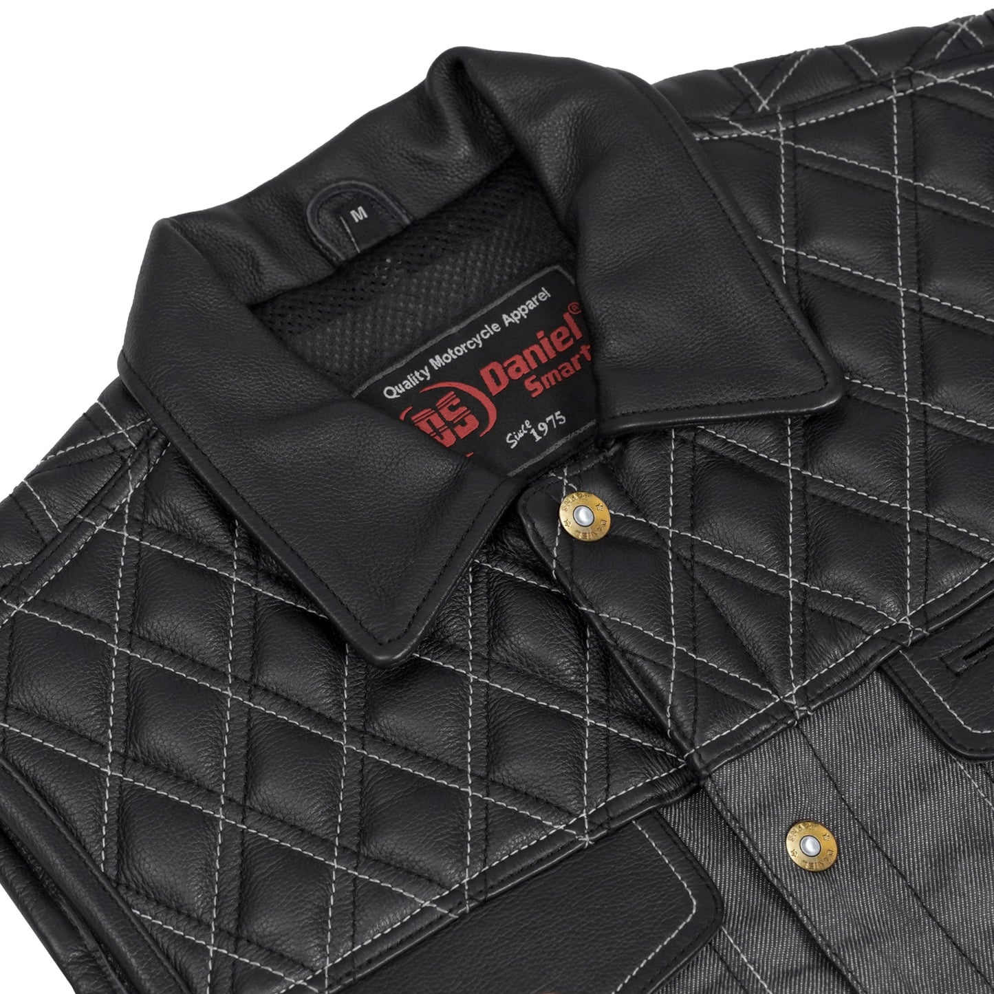 Gray Gunner – Men’s Leather and Denim Vest