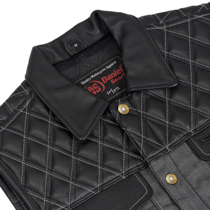 Gray Gunner – Men’s Leather and Denim Vest