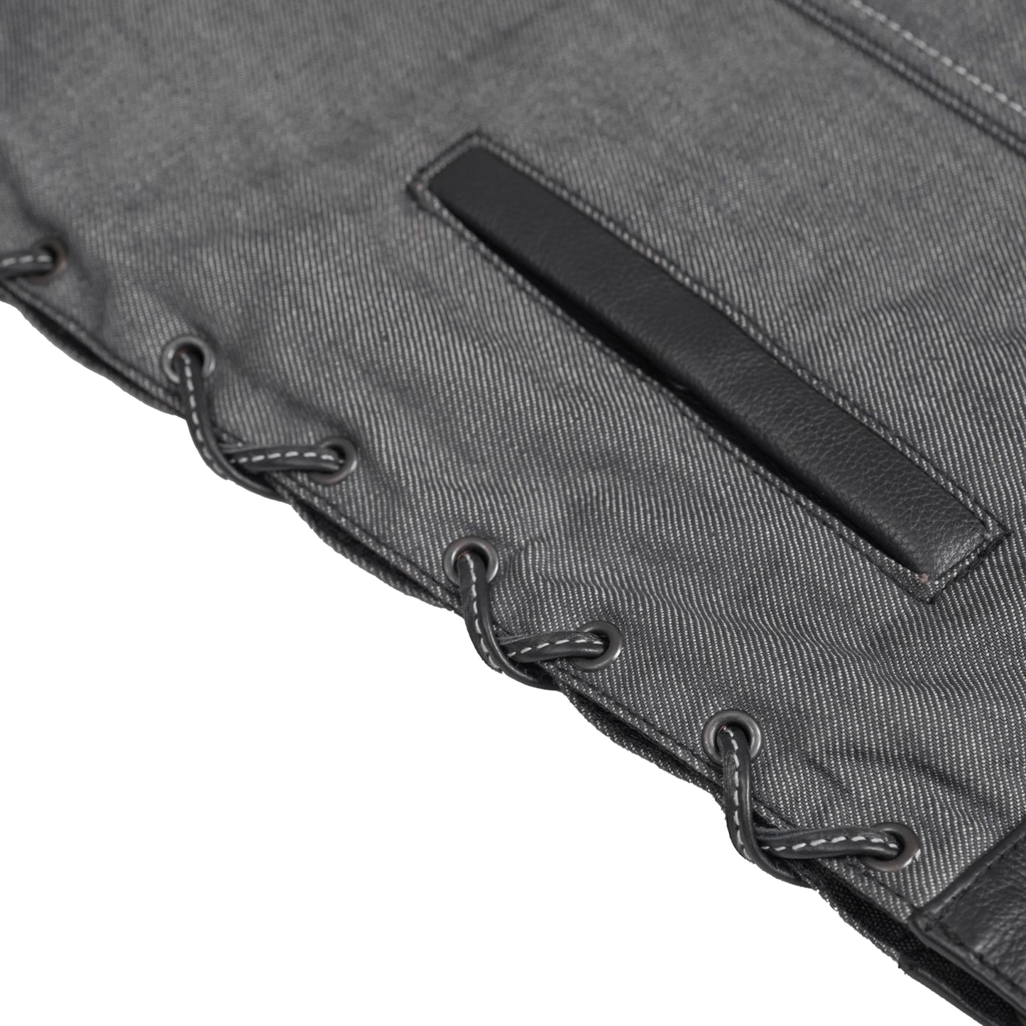 Gray Gunner – Men’s Leather and Denim Vest