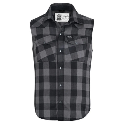 Gray Champ Men's Gray and Black Sleeveless Flannel