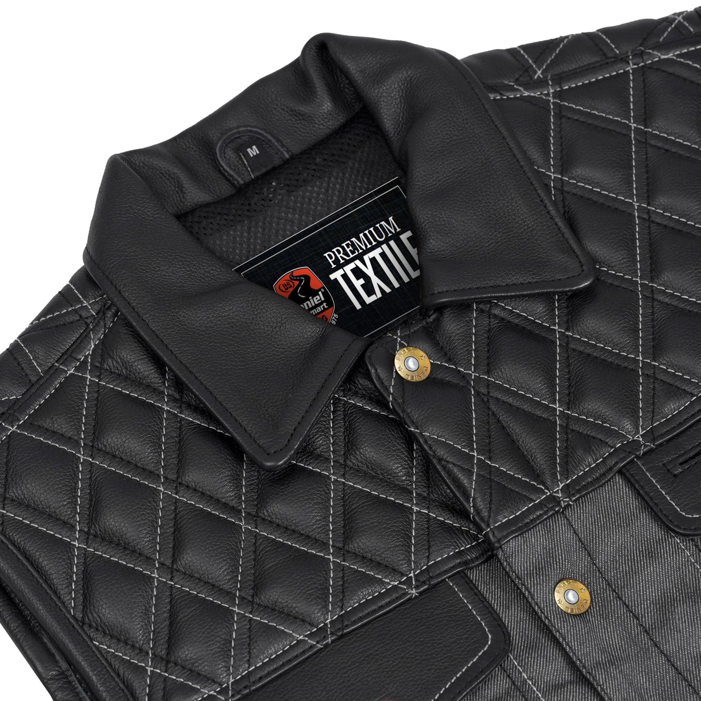 Gray Gunner – Men’s Leather and Denim Vest