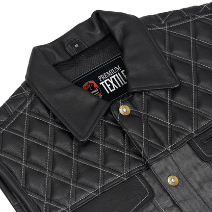 Gray Gunner – Men’s Leather and Denim Vest