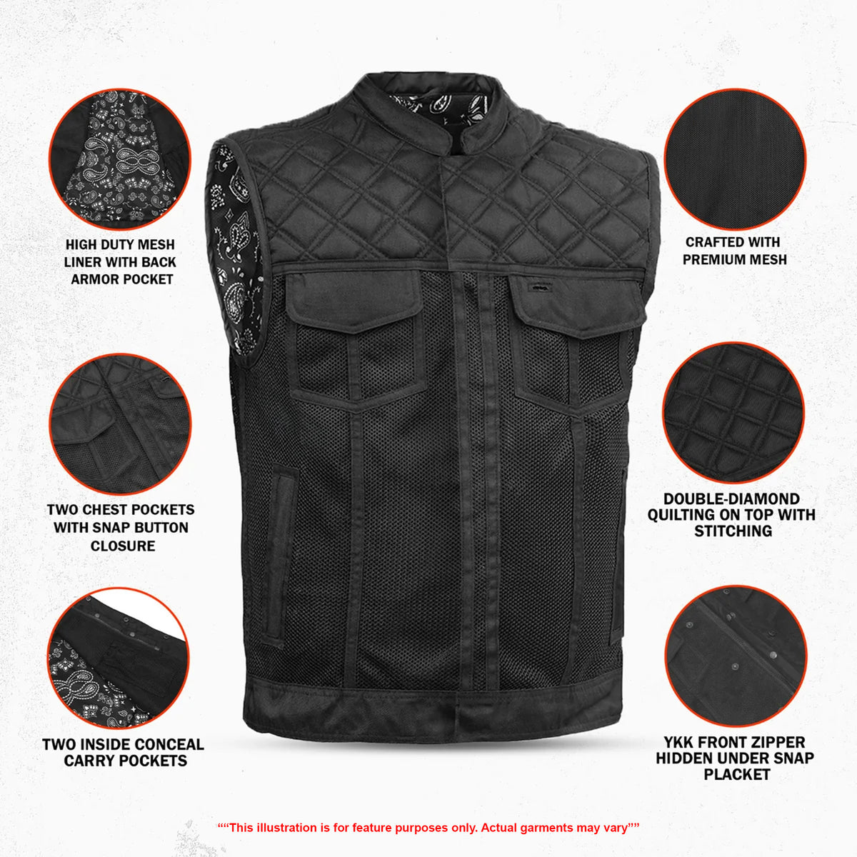 Grimline - Men's Textile Motorcycle Vest