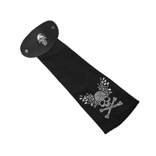 HRT-503 Liora Women's 10-Inch Skull Rhinestone Hair Tube