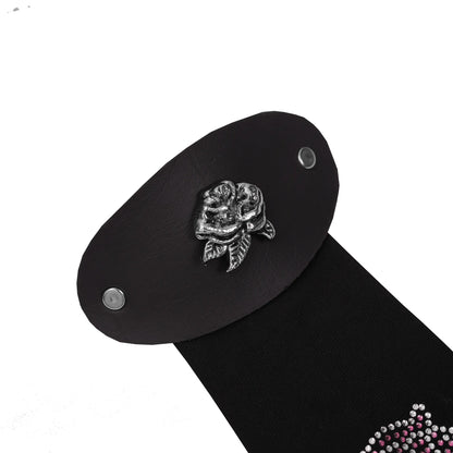 HRT-505 Sorelle Women's 10-Inch Rhinestone Rose Hair Tube