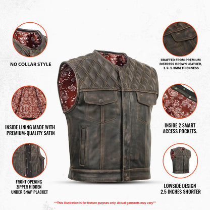 Harley Knight - Lowcut Summer Spark Men's Leather Vest
