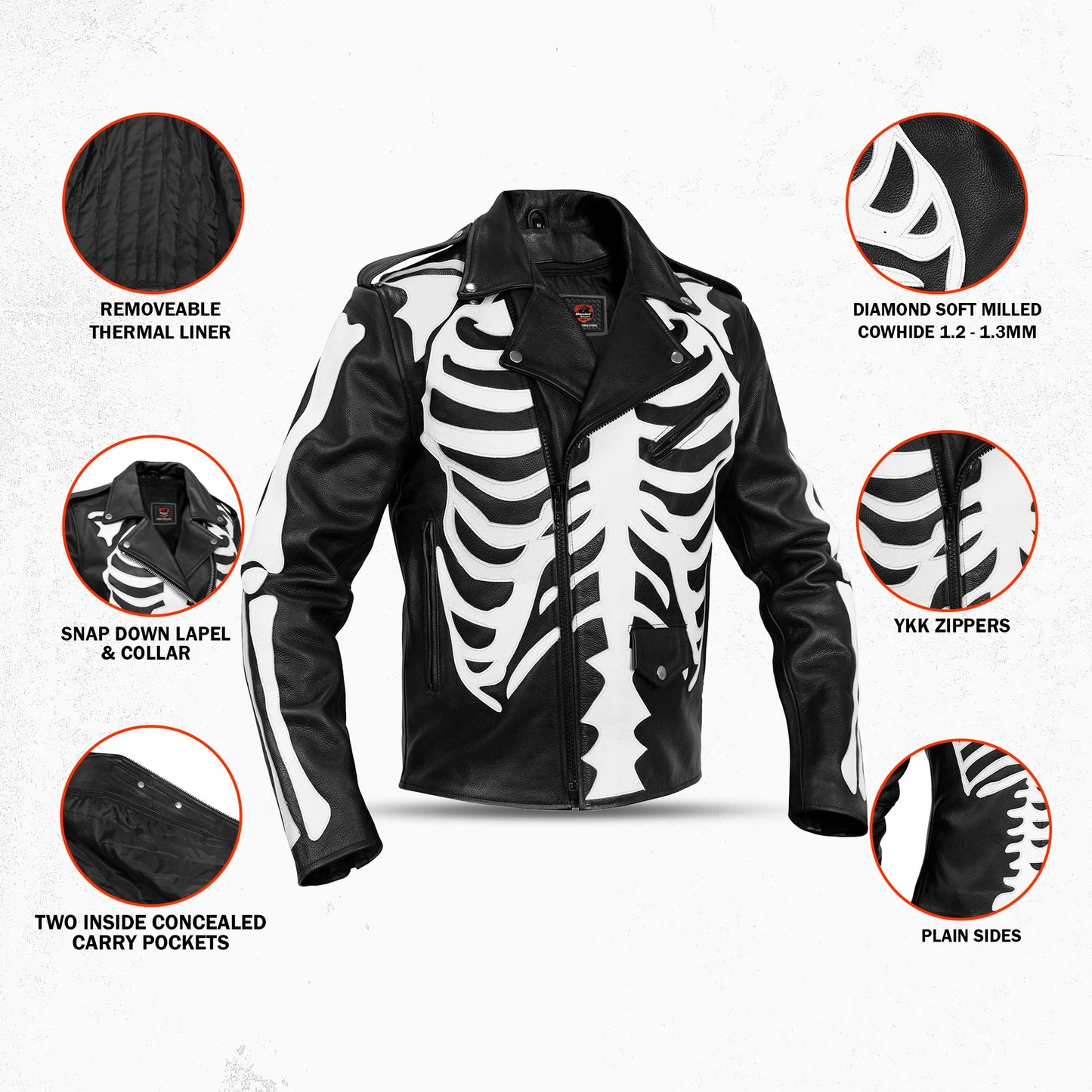 Hellbone - Men’s Leather Motorcycle Jacket
