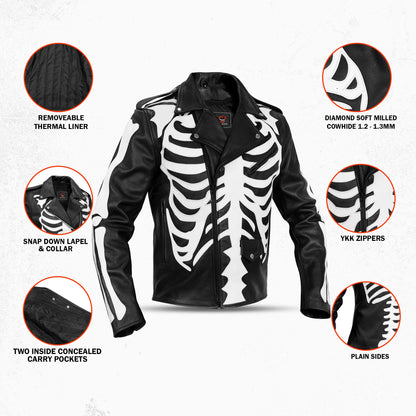 Hellbone - Men’s Leather Motorcycle Jacket