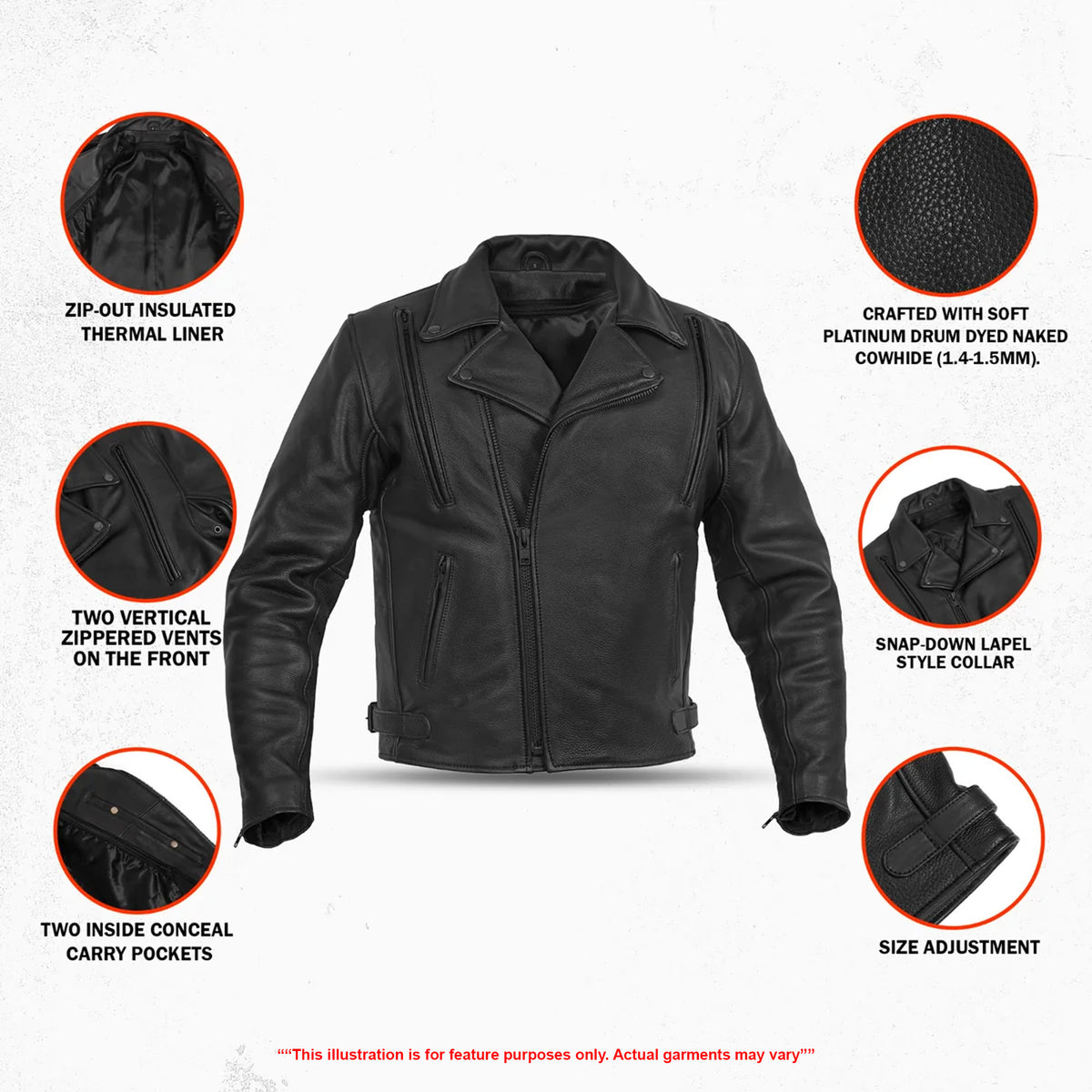 HellWay – Men’s Leather Motorcycle Jacket