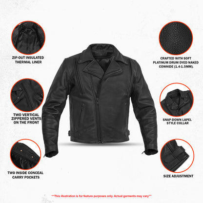 HellWay – Men’s Leather Motorcycle Jacket