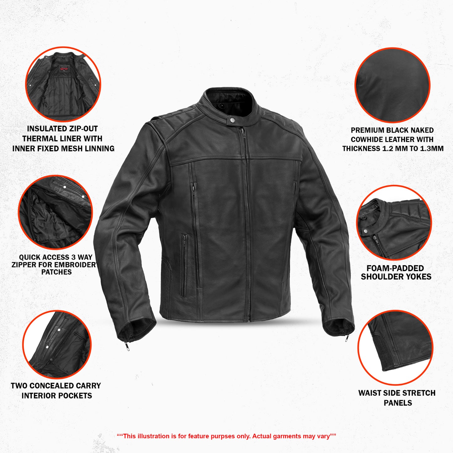 HellWay – Men’s Leather Motorcycle Jacket