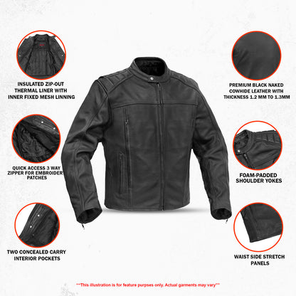 HellWay – Men’s Leather Motorcycle Jacket