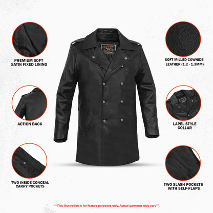 High Badge Men’s Leather Motorcycle Jacket