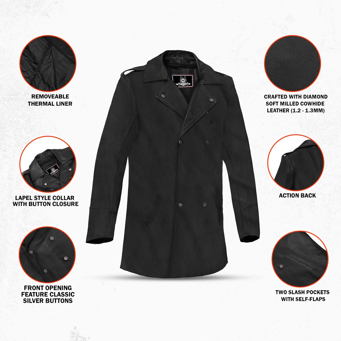 High Badge Men’s Leather Motorcycle Jacket