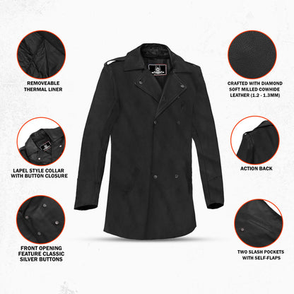 High Badge Men’s Leather Motorcycle Jacket