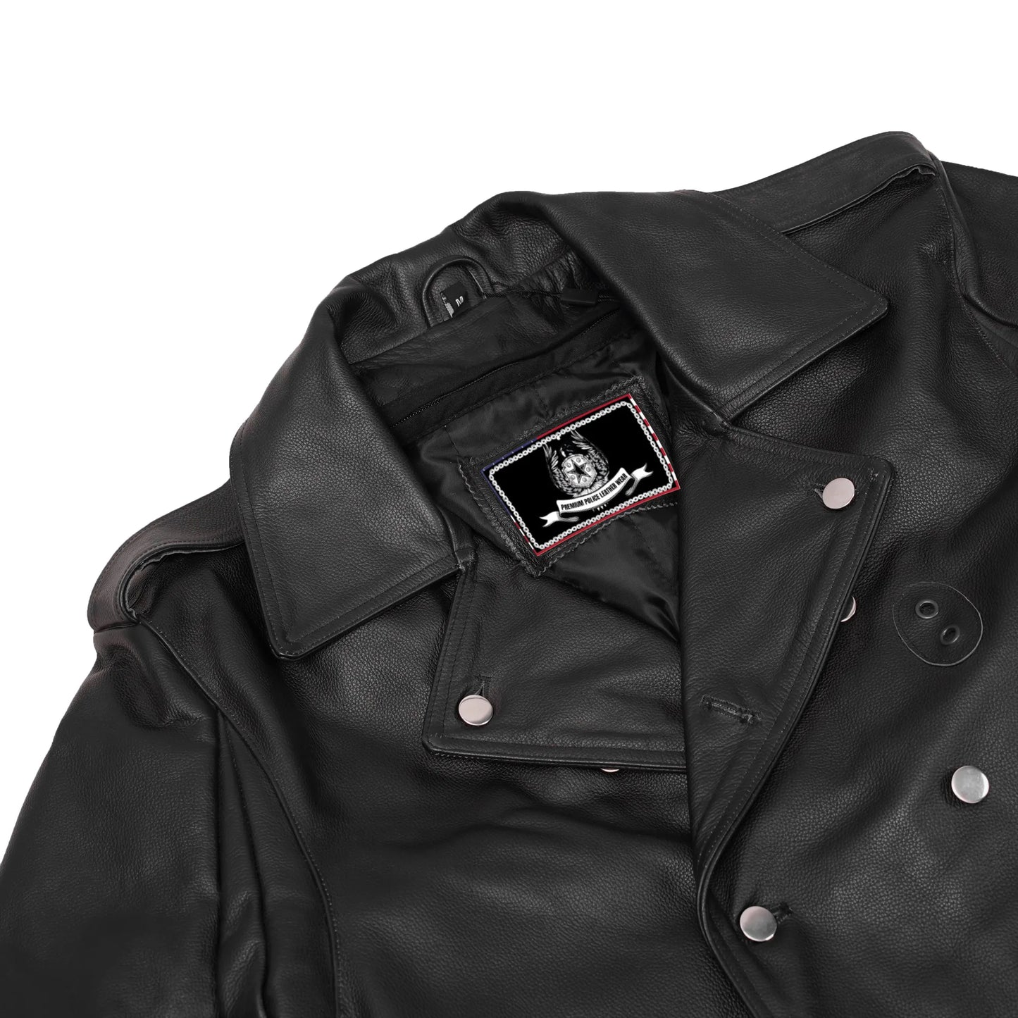 High Badge Men’s Leather Motorcycle Jacket