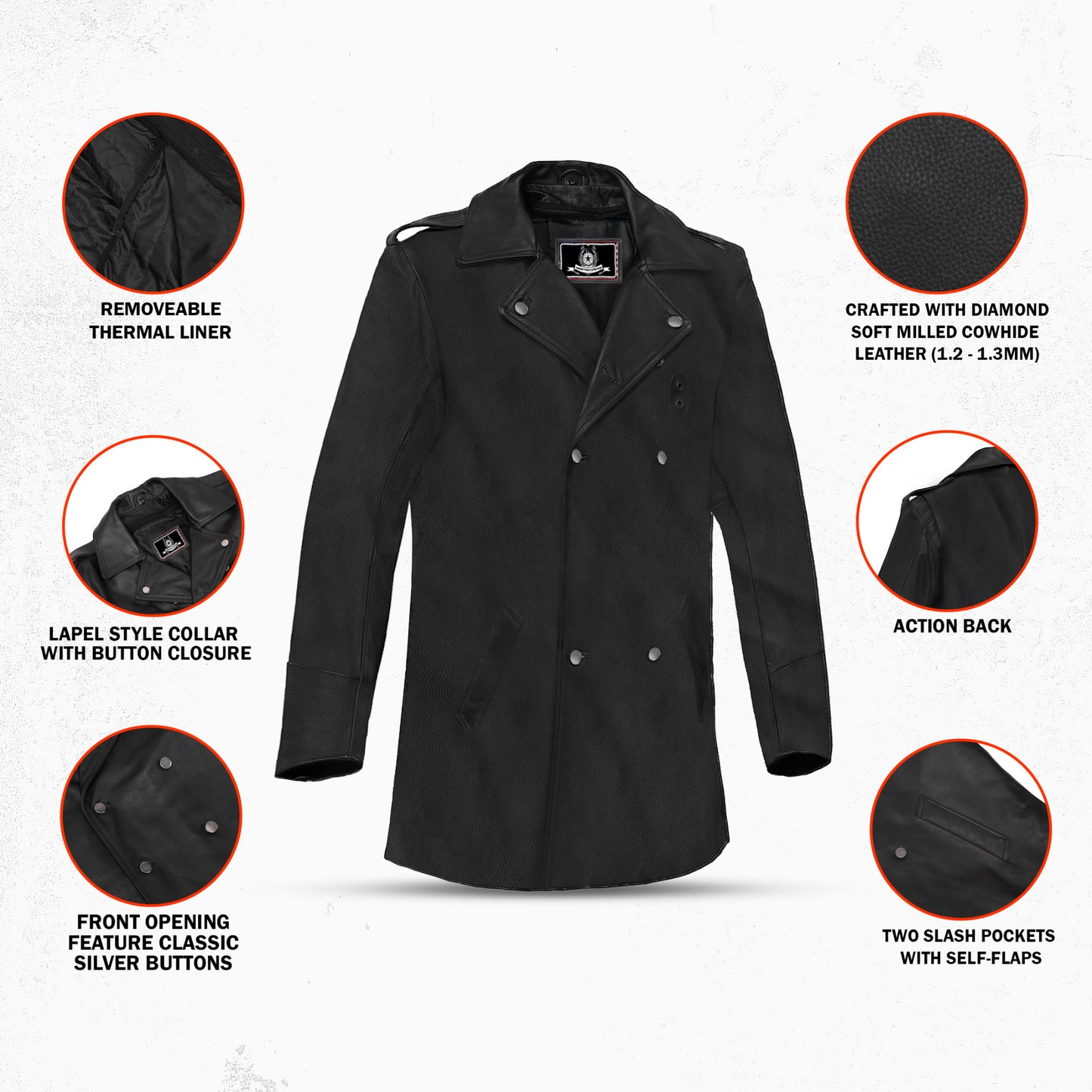 High Badge Men’s Leather Motorcycle Jacket
