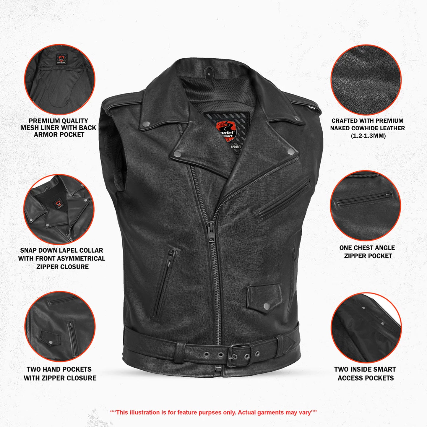 Highway™ Legend Men’s Motorcycle Leather Vest