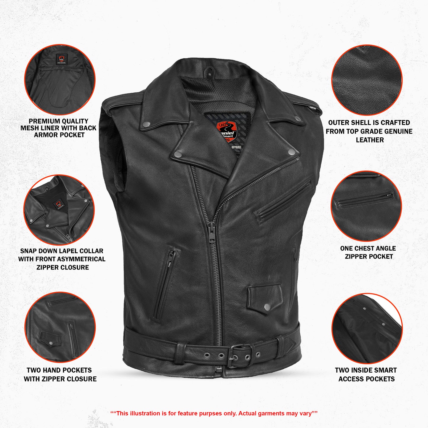 Highway™ Legend Men’s Motorcycle Leather Vest