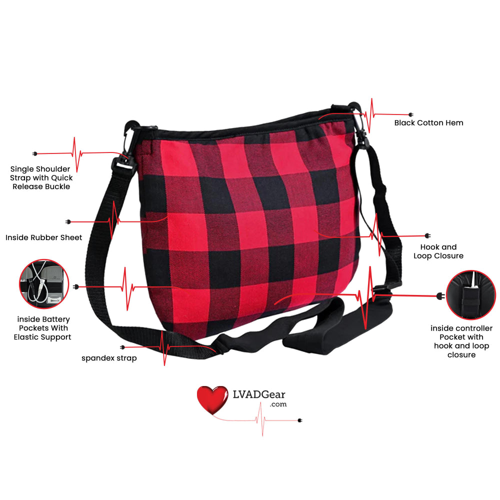 LVAD Flannel Red Bag LVAD Gear